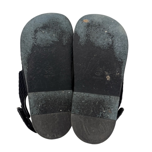 Chanel Dad Sandals CC Chain Logo Blue Two Tone Knit Flat Slingback Size 37 - Picture 6 of 9